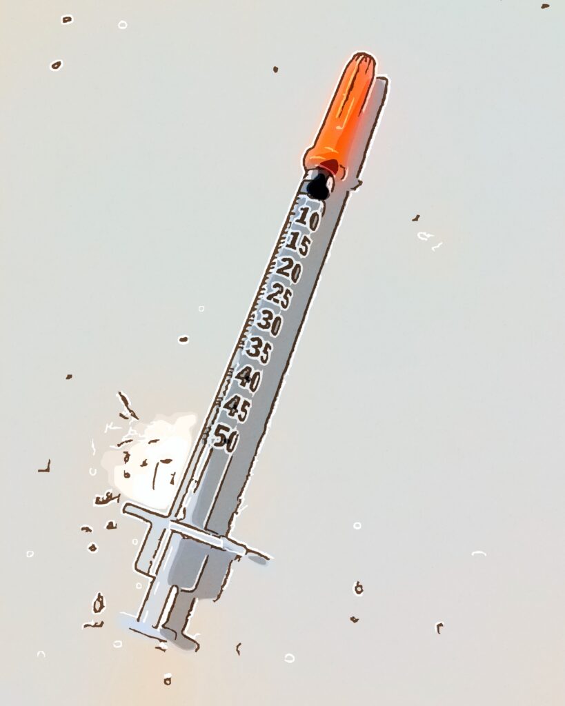 a needle / une aiguille